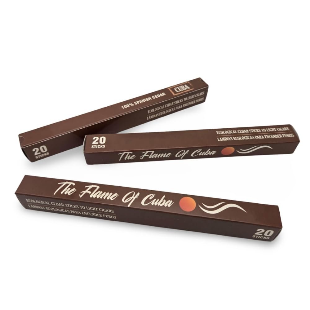 20 Premium Spanish Cedar Sticks Small Pack Raw Cedar Spills for Lighting & Humidifying Cigars Natural Humidity Control, Eco-Friendly Cigar Accessory (The Brown Series Premium)