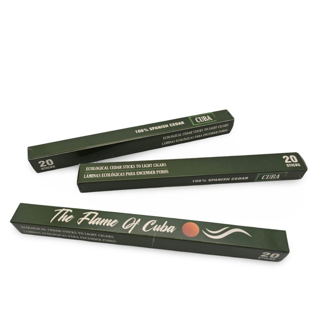 20 Premium Spanish Cedar Sticks Small Pack Raw Cedar Spills for Lighting & Humidifying Cigars Natural Humidity Control, Eco-Friendly Cigar Accessory (The Green Series Nature)