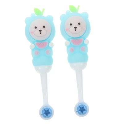 Mikinona 2pcs Toothbrush Soft Bristle Cute Bear Design Gentle Oral Care Round Head Toothbrushes for Ages Safe