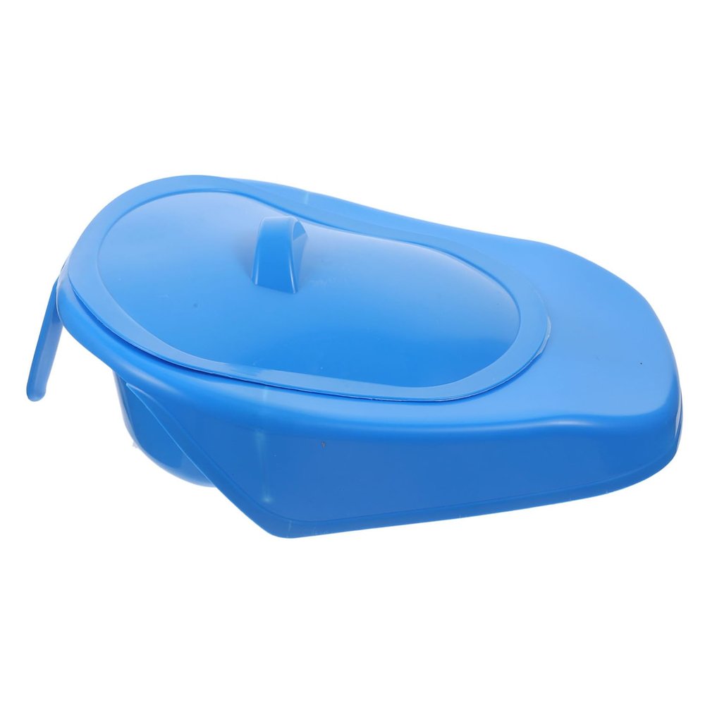 Beatifufu Portable Thickened Plastic Bedpan with Lid for Elderly Pregnant Women and Bedridden Patients Drop-Resistant Chamber Pot for Home Car Camping Use