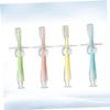 HAKIDZEL 4pcs Silicone Toothbrush with Suction Base for Teeth Training Soft Bristles Teether for Gentle Gum Care Standing Design for Easy Storage Blue Pink Green Yellow view 2