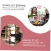 CONGARTENO 20Pcs Red Decorative Paper Straws with Heart Pattern Festival Drinkware for Valentine's Day Party and Fun Beverage Accessories for Bars and Ktv view 3