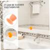 LALADEFIEE Silicone Toothbrush with Soft Bristles and Suction Cup Safe Oral Cavity Cleaner for Teething and Odor Removal Gentle Mouth Care in Cherry view 3