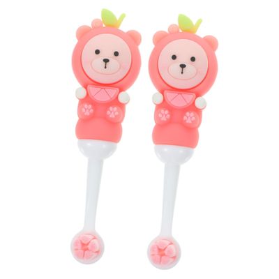 LALADEFIEE 2pcs Toothbrush with Soft Bristles Cute Bear Shape Manual Toothbrushes for Ages Ergonomic Grip and Safe for Hands