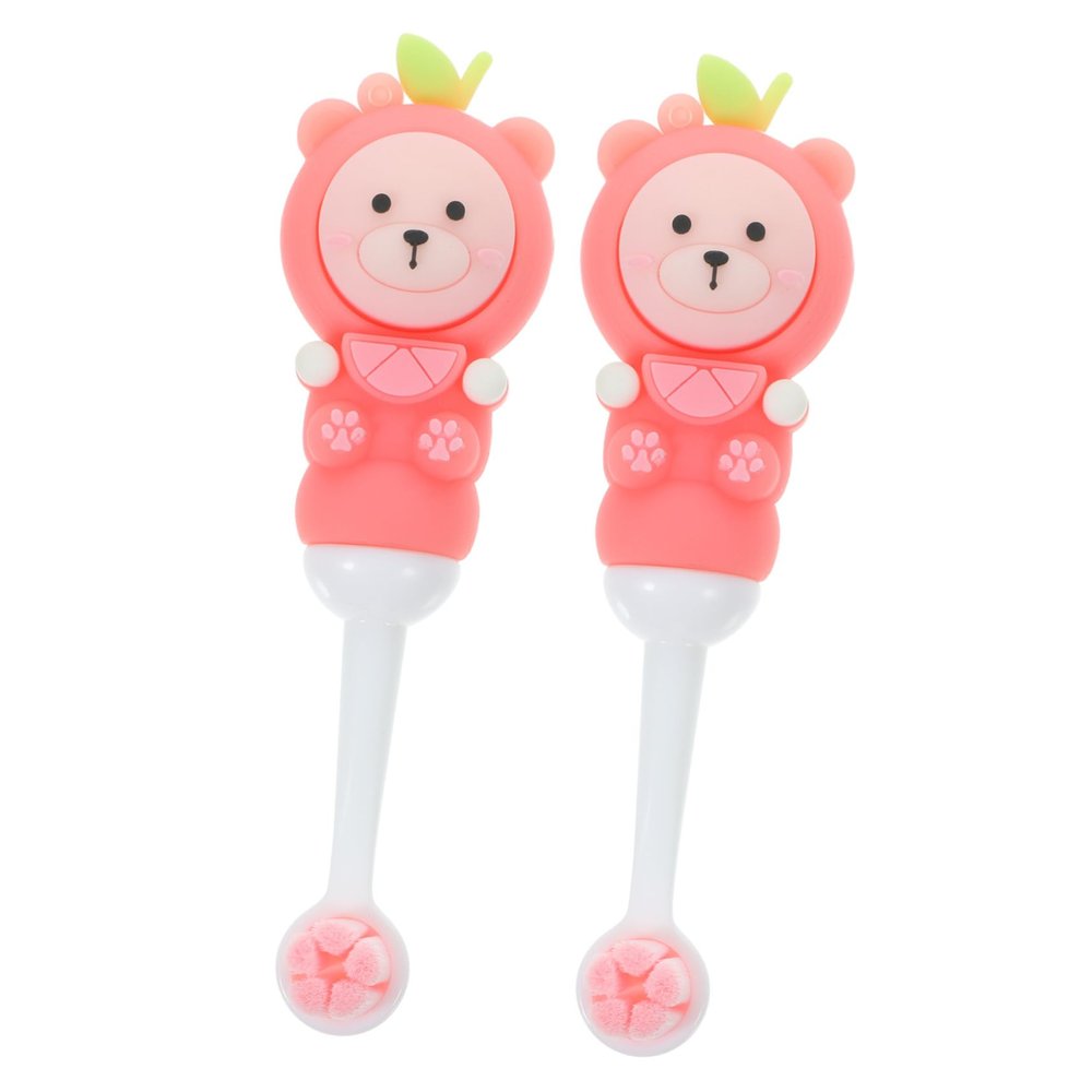 LALADEFIEE 2pcs Toothbrush with Soft Bristles Cute Bear Shape Manual Toothbrushes for Ages Ergonomic Grip and Safe for Hands