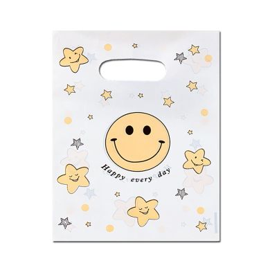 DEDIULE 100 Pcs Thank You Favor Bags, Smile Candy Cookie Bags, suitable for birthdays, baby showers, weddings, Christmas, and Retirement (5.9 * 7.9 inches) (smiling face)