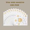 DEDIULE 100 Pcs Thank You Favor Bags, Smile Candy Cookie Bags, suitable for birthdays, baby showers, weddings, Christmas, and Retirement (5.9 * 7.9 inches) (smiling face) view 3