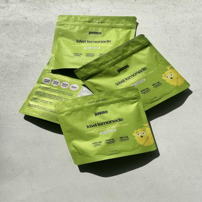 Preme Kiwi Lemonade Prebiotic Electrolyte Drink Mix FODMAP Friendly Gut & Skin Hydration Powder with Prebiotic Fiber, Supports Digestive Balance & Radiant Skin, 60 Servings (60-Day Supply)