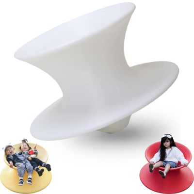 360 Degrees Spinning Chair for Adults, Sensory Spinning Seat, Swivel Gyro Chair, Ergonomic Swivel Seat for Kids and Adults, Indoor Outdoor Sensory Equipment (White, 25in*17in-Small)