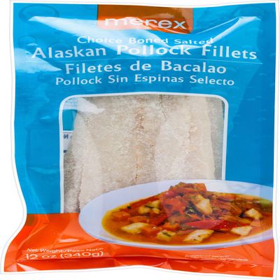 Merex, Choice Boned Salted Alaskan Pollock Fillets, 12 Ounce
