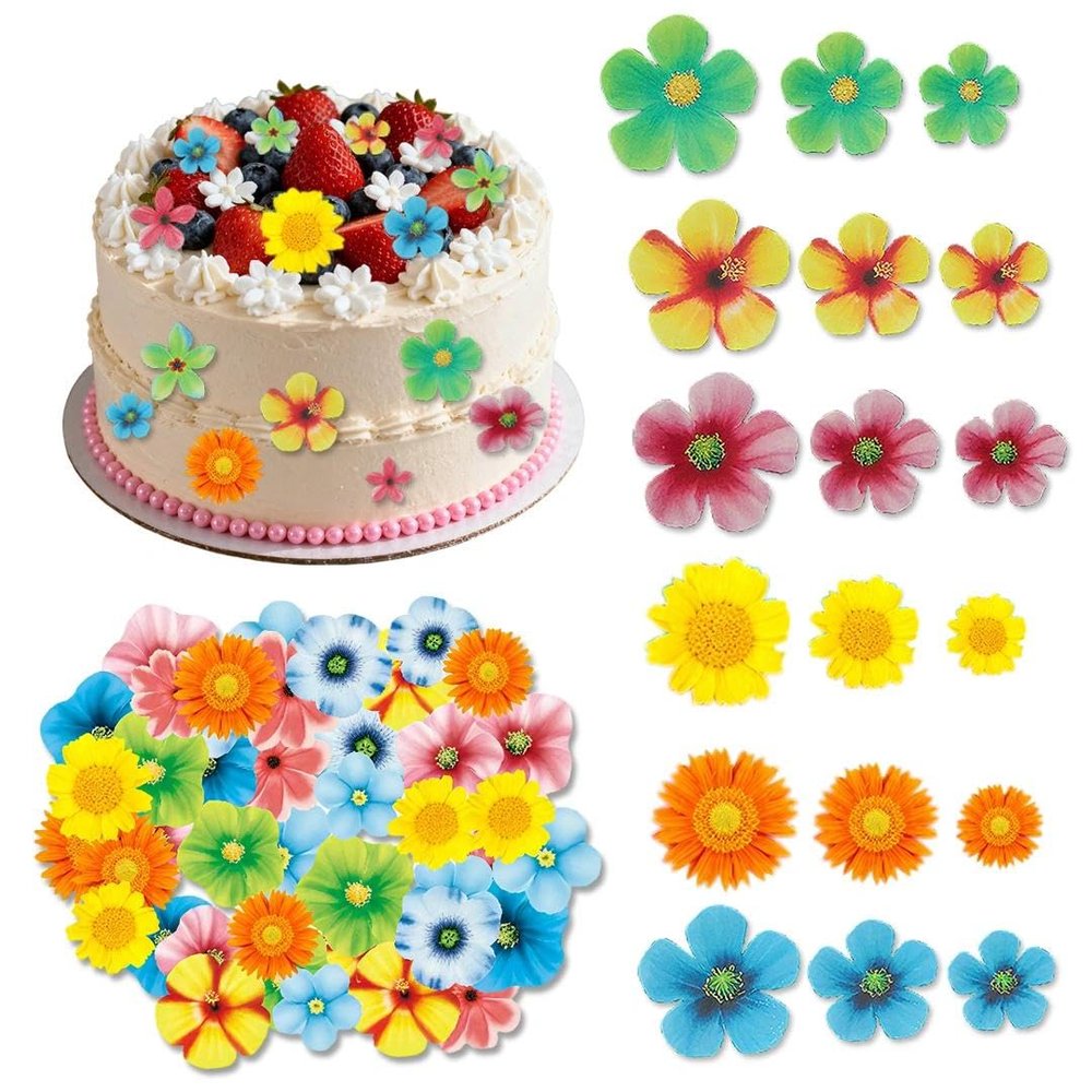 160 PCS Wildflower Cupcake Toppers Flower Cupcake Toppers Floral Birthday Decorations for Wedding Baby in Bloom Baby Shower Decorations