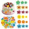 160 PCS Wildflower Cupcake Toppers Flower Cupcake Toppers Floral Birthday Decorations for Wedding Baby in Bloom Baby Shower Decorations view 1