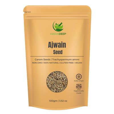 Hasyadeep Ajwain Seeds | Trachyspermum ammi | Traditional Ayurvedic Herb (50gm/1.76oz)