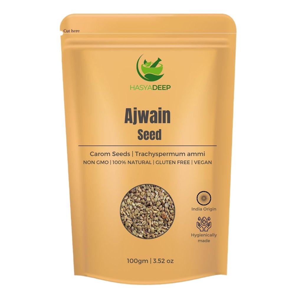 Hasyadeep Ajwain Seeds | Trachyspermum ammi | Traditional Ayurvedic Herb (50gm/1.76oz)