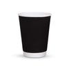 Earth Cleanse 6 OZ Ripple Wall Cups Black Pack of 500 | Eco-Friendly Disposable Hot & Cold Beverage Cups | Biodegradable, Sturdy, Leak-Resistant Paper Cups for Coffee, Tea, Juice, Parties, Cafes view 1
