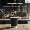 Earth Cleanse 6 OZ Ripple Wall Cups Black Pack of 500 | Eco-Friendly Disposable Hot & Cold Beverage Cups | Biodegradable, Sturdy, Leak-Resistant Paper Cups for Coffee, Tea, Juice, Parties, Cafes view 2