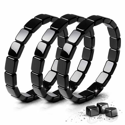 ZAIREG Hematite Bracelet Men, Natural Hematite & Black Obsidian Energy Bracelet, Reclaim Your Confidence & Drive, Stretch Cord Healing Stone Beads Jewelry Gift (3pcs)