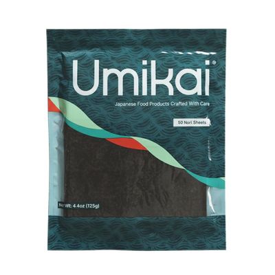 Umikai Premium Sushi Nori Sheets 50 Count, Single Package, Restaurant Quality, Used for Maki, Hand Rolls, Onigiri, Musubi