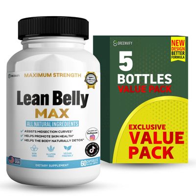 GREENVIFY Lean Belly Max Natural Supplement, 60 Capsules, 30-Day Supply, All Natural Ingredients, Non-GMO, Gluten Free (5)