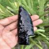Black Obsidian Knife 55.5 Inch Unique Artisan Hand Knapped Collectible view 2