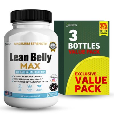 GREENVIFY Lean Belly Max Natural Supplement, 60 Capsules, 30-Day Supply, All Natural Ingredients, Non-GMO, Gluten Free (3)
