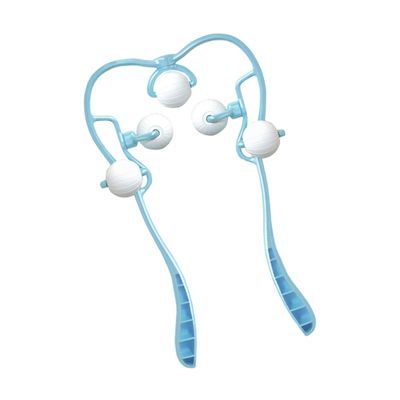 Anneome Portable Manual Neck Massager with Firm Rolling Balls for Deep Tissue Cervical Vertebra Relief Handheld Muscle Roller for Adults to Ease Neck Shoulder and Fatigue Sky-Blue