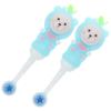 IWOWHERO 2pcs Soft Bristle Toothbrush Cute Bear Design Toothbrushes for Ages Gentle Round Head with Comfortable Grip in Blue view 1