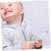 IWOWHERO 2pcs Soft Bristle Toothbrush Cute Bear Design Toothbrushes for Ages Gentle Round Head with Comfortable Grip in Blue view 4