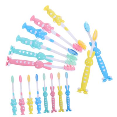 HAKIDZEL 32pcs Toothbrush Soft Bristles Cute Cartoon Animal Design with Suction Cup Feet for Boys and Encouraging Fun and Healthy Brushing Habits