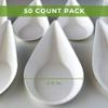 1000 Pack Tiny Sugarcane Tear Spoon White Mini Eco-Friendly Tear Drop Serving Tray Disposable Plates Mini Appetizer Plates Sustainable Eco-Friendly Catering Supplies for Weddings CMJJ view 3