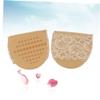 ORFOFE 2 Pair Ultra-Soft Lace Forefoot Cushions for High Heels Khaki Invisible Half Insoles Elastic Anti-Slip Pads to Ball of Foot and Protect Toes view 2