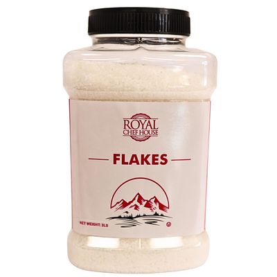 RoyalHouse Himalayan Salt Flakes, 3 Lbs In Jar, 100% Natural and Unrefined, Ideal for Culinary Use, Cooking, Seasoning, and Garnishing, Kosher Certified, Rich in Essential Minerals in Reusable Container