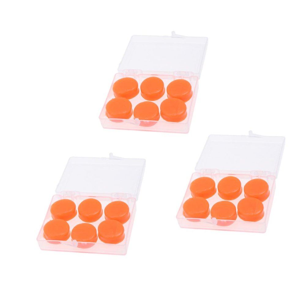 HAKIDZEL 18Pcs Silicone for Swimming Bathing Soundproof Earbuds Orange Noise Blocking for Men Women