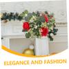 COOLHIYA Artificial Rose Candle Ring Wreath Simulated Floral Candle Rings for Pillar Decor Eucalyptus Leaf Design for Wedding Party Home Table Centerpiece Photo Props Valentine Day and view 3