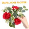 COOLHIYA Artificial Rose Candle Ring Wreath Simulated Floral Candle Rings for Pillar Decor Eucalyptus Leaf Design for Wedding Party Home Table Centerpiece Photo Props Valentine Day and view 4