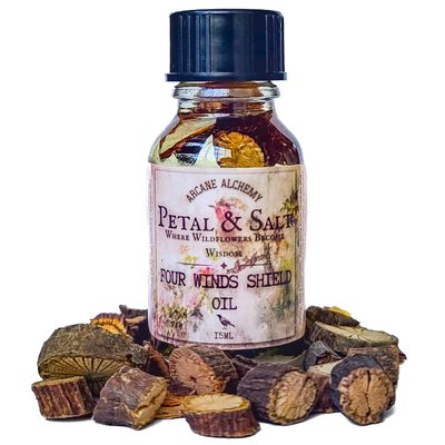 Four Winds Shield Oil by Petal & Salt Protective Herbal Blend for Energy Clearing, Home Protection, Spiritual Boundaries, Aura Shielding & Safe Spaces