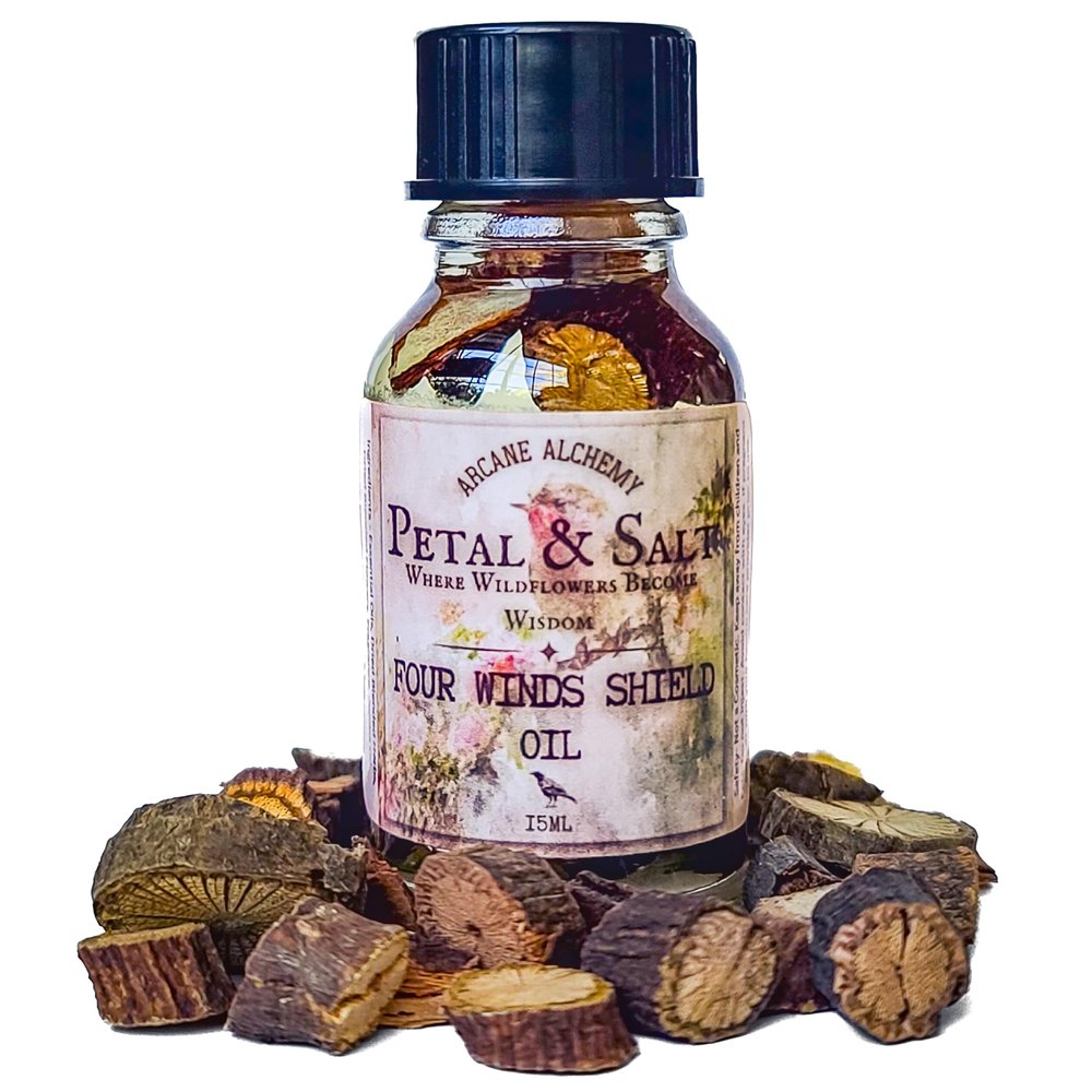 Four Winds Shield Oil by Petal & Salt Protective Herbal Blend for Energy Clearing, Home Protection, Spiritual Boundaries, Aura Shielding & Safe Spaces