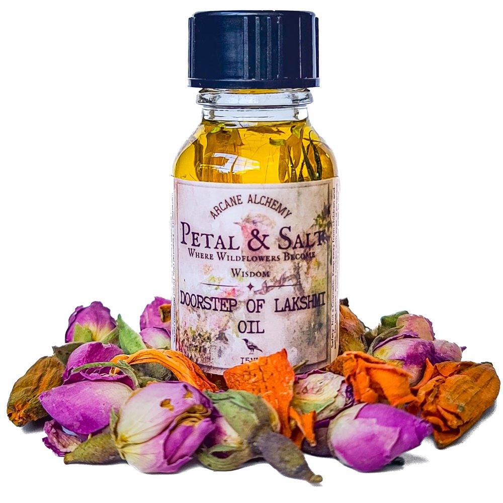Doorstep of Lakshmi Oil by Petal & Salt Invite The Goddess of Fortune to Your Threshold, Opening Doors to Prosperity, Harmony, and Sacred Abundance