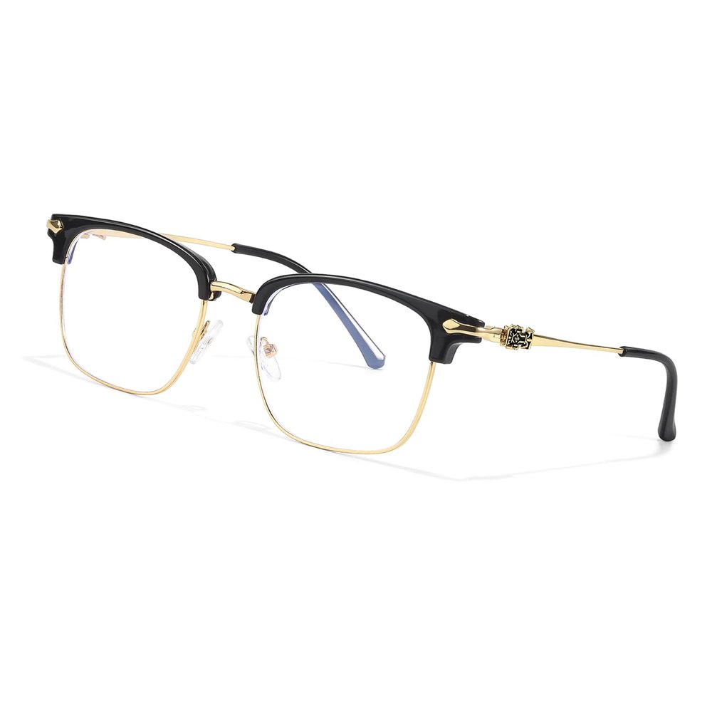 IGnaef Unisex Retro Blue Light Blocking Glasses Trendy Semi-Rimless Anti Eyestrain/UV400/Glare for Computer/Gaming IF1231