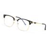 IGnaef Unisex Retro Blue Light Blocking Glasses Trendy Semi-Rimless Anti Eyestrain/UV400/Glare for Computer/Gaming IF1231 view 1
