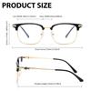 IGnaef Unisex Retro Blue Light Blocking Glasses Trendy Semi-Rimless Anti Eyestrain/UV400/Glare for Computer/Gaming IF1231 view 3