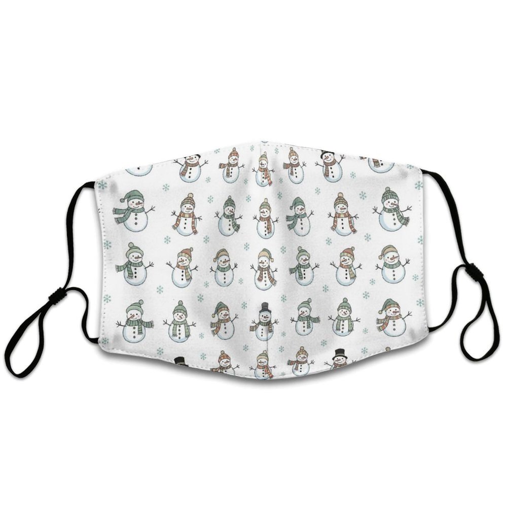 Meaudiwes Fashion Balaclava Soft Reusable Dust Cloth For Home Office And Outdoor Compatible with Christmas Snowman White