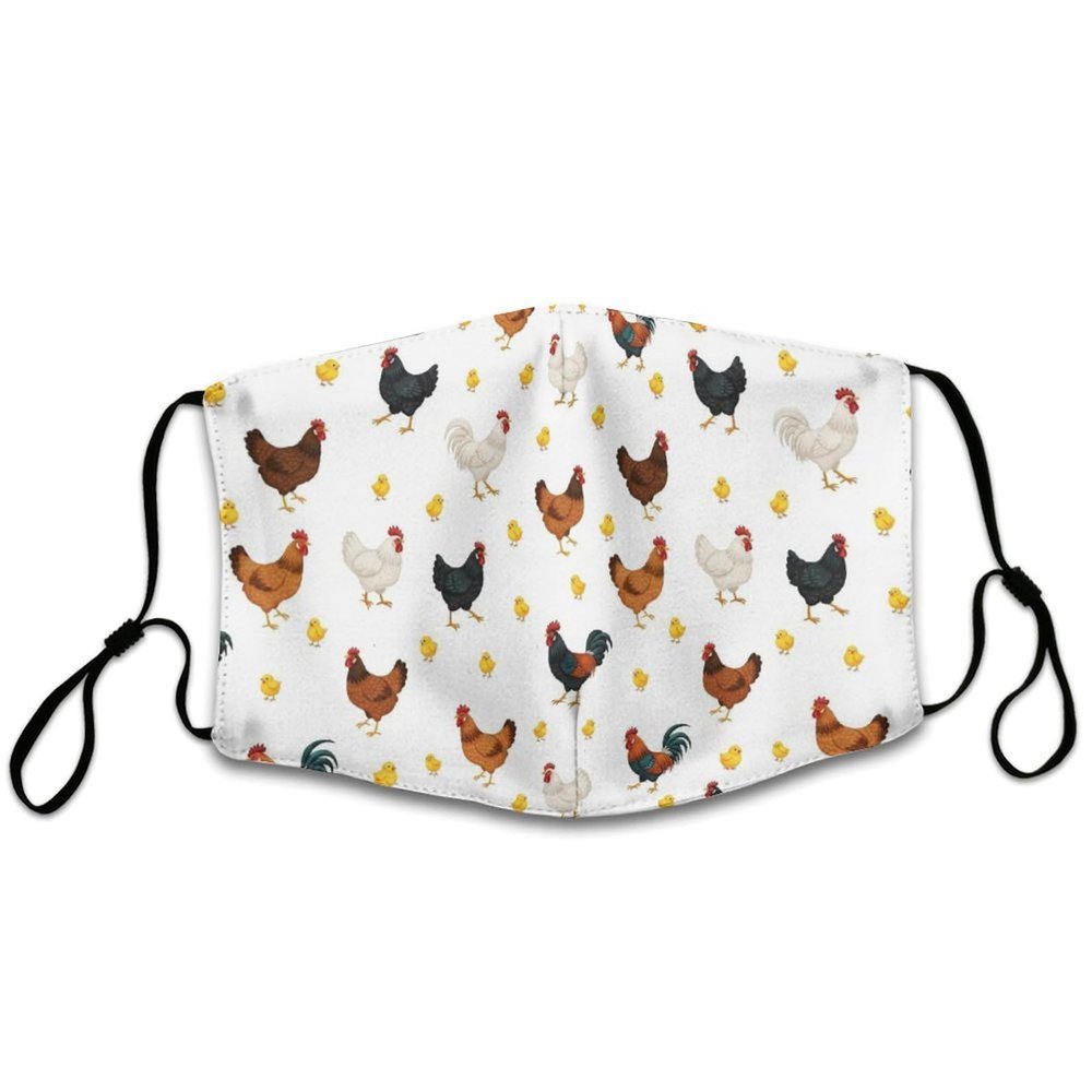 Reusable Face Scarfs Washable Adjustable Breathable Balaclava For Women Men Compatible with Cute Chicken