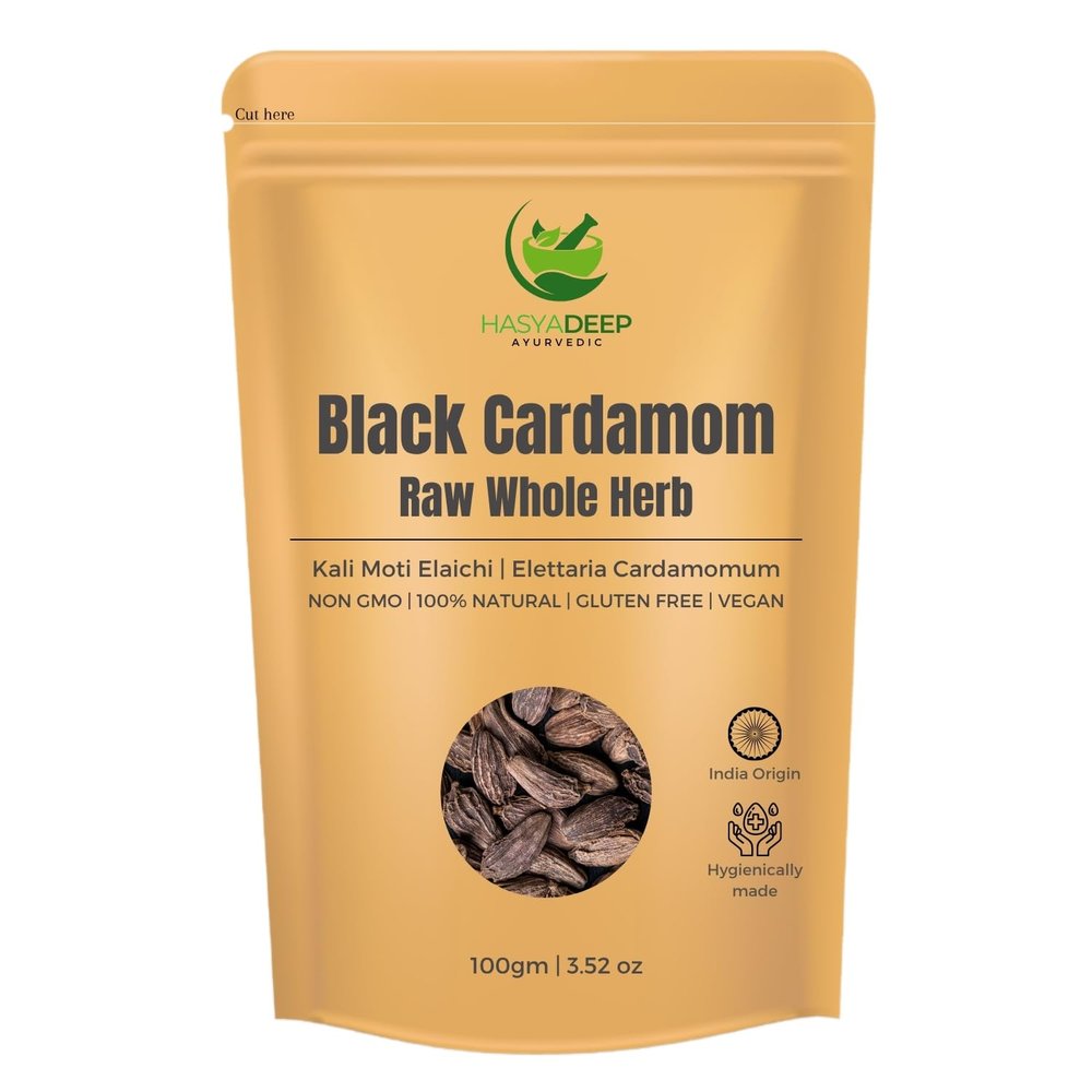 Hasyadeep Black Cardamom Dried Fruit | Amomum subulatum | Traditional Ayurvedic Herb (450gm/15.87oz)