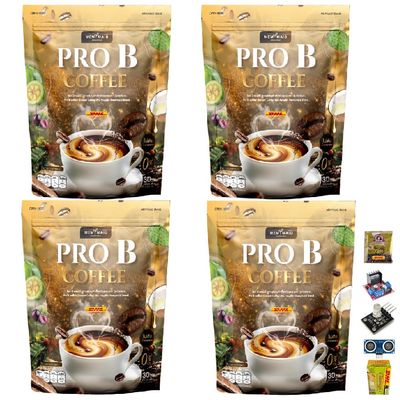 300 grams (30 Sachets) Roasted Delicious 32 in 1 Vegan Snack Arabica ProBCoffee ByMemymaid Instant Coffee Mix Healthy (of 4) By Beautygoodshop [Get Free For You Beauty Gifts]
