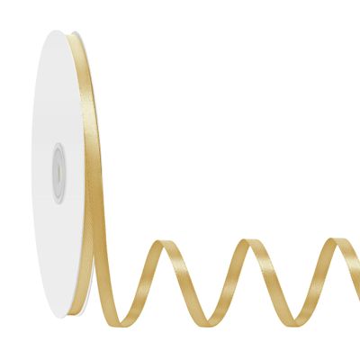 Simplegoal Double Face Gold Satin Ribbon 1/4 Inch X 100 Yards Polyester Gold Ribbons for Gift Wrapping Crafts Flower Bouquet Sewing Arts Wedding Party Decoration