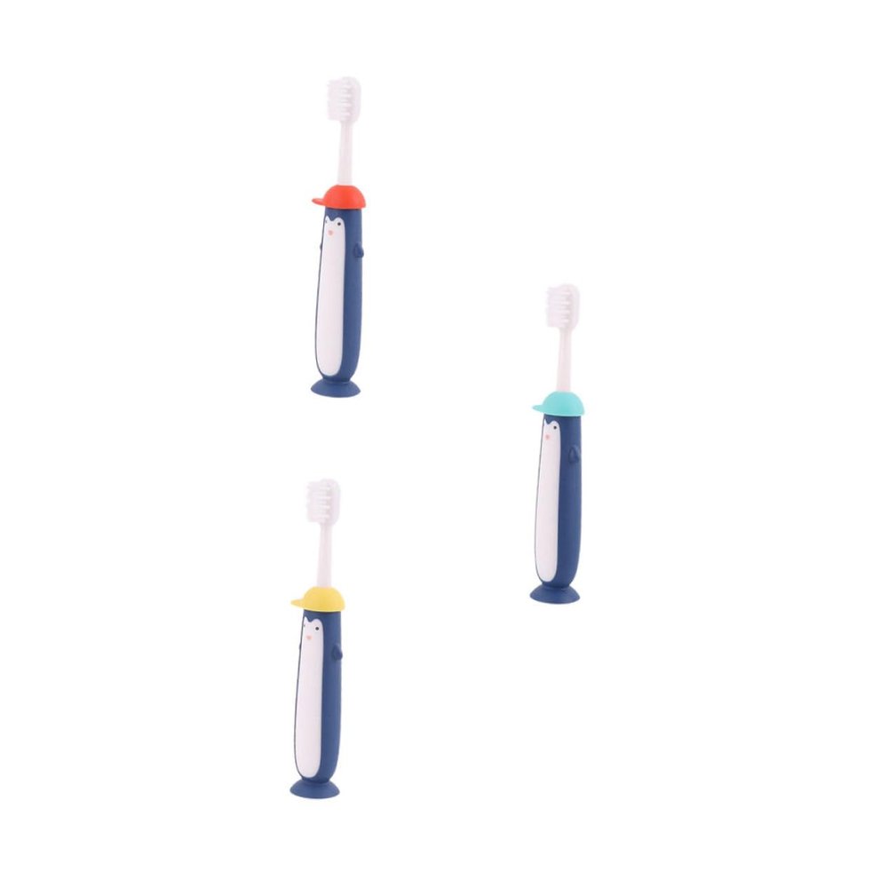 HAKIDZEL 3pcs Cartoon Soft Bristle Toothbrushes for Boys and Ages Deep Cleaning Small Handle Dental Care with Gentle Gum Protection Mixed Blue Yellow Red Colors