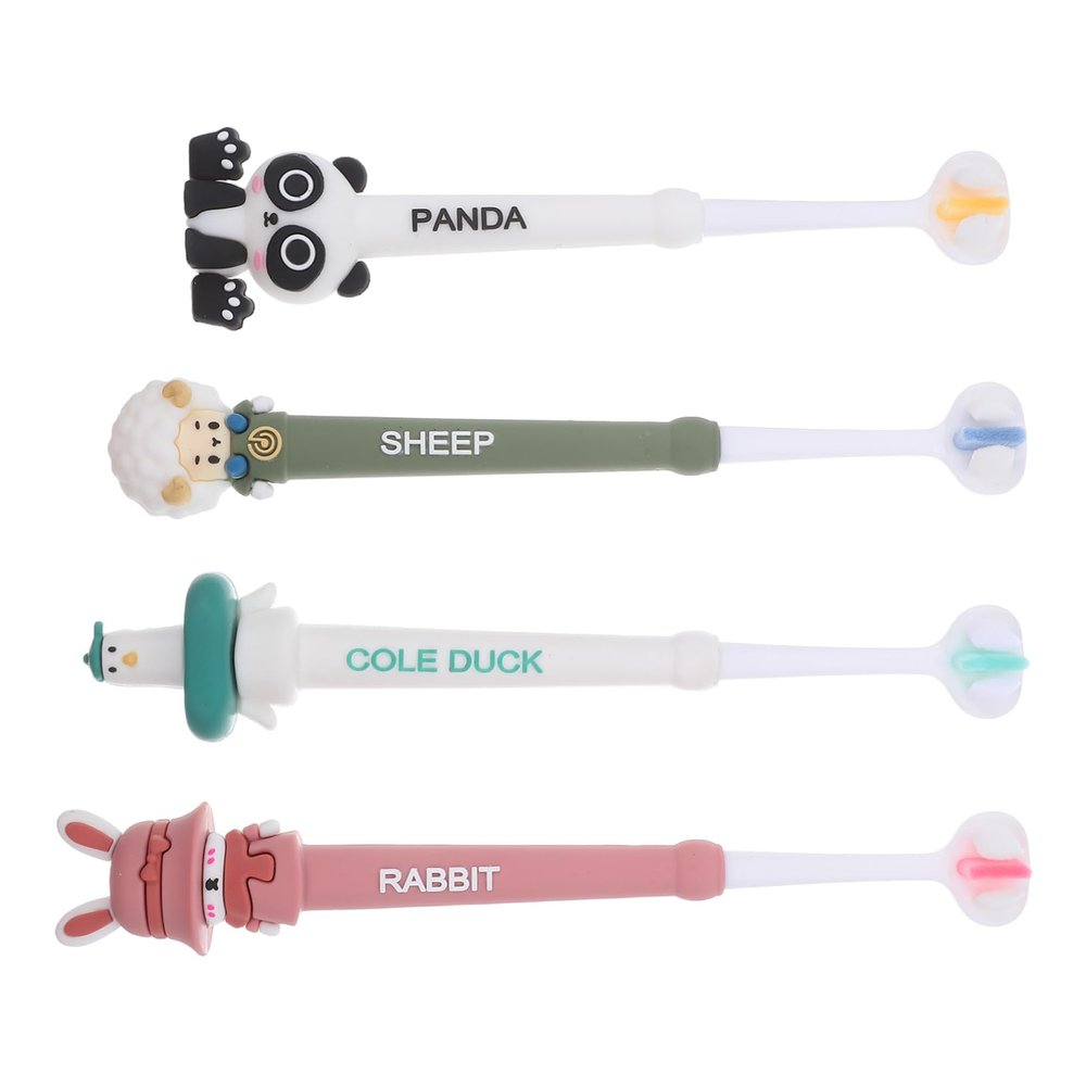 KOMBIUDA 4pcs Sided Soft Bristle Toothbrush for Boys and Ergonomic Easy-Grip Handle Gentle Gum Care for Tooth Transition Phase Complete Cleaning for Ages and Up