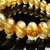 100% Natural Gold Rutilated Quartz Crystal Wealthy 9mm Round Beads Women Men Bracelet view 2