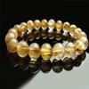 100% Natural Gold Rutilated Quartz Crystal Wealthy 9mm Round Beads Women Men Bracelet view 3